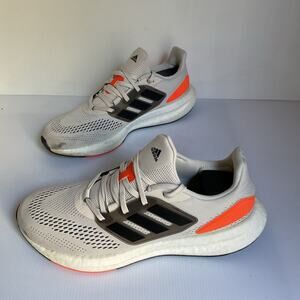 Adidas Ultraboost 22 White Orange Running Shoes Size 10.5 Men – Boost Comfort